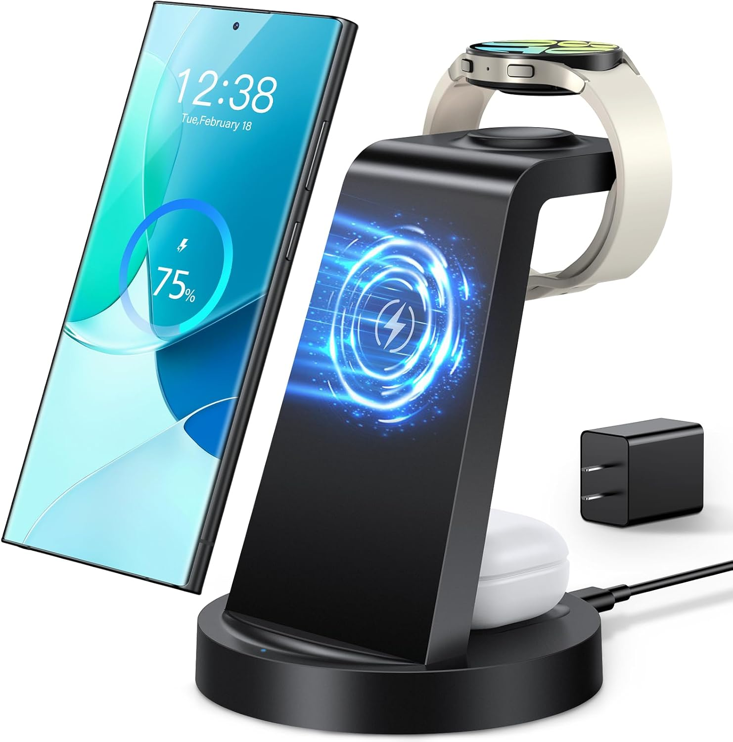 Wireless Charger for Samsung: 3 in 1 Wireless Charging Station for Samsung Ga...