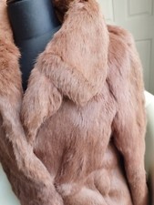 Real Coney Fur Brown Women's Jacket By Lilian Smith, Size M