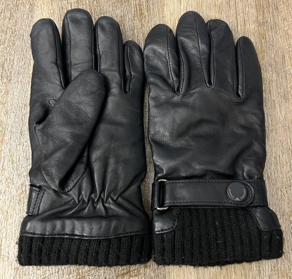 Женские черные кожаные перчатки Emporio Armani Италия маленькие - Изображение 2 из 4