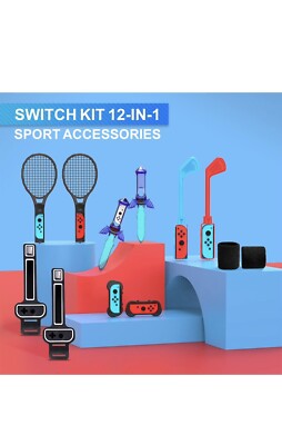 Switch Sports Accessories Bundle - 12 in 1 Kit for Nintendo
