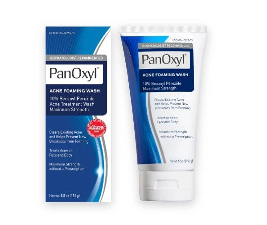 Acne Foaming Wash Benzoyl Peroxide 10% Maximum Strength Antimicrobial, 5.5 Oz