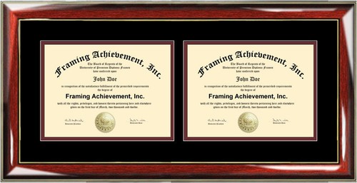 Double Certificate Frame Dual Diploma Frame Two College University Documents