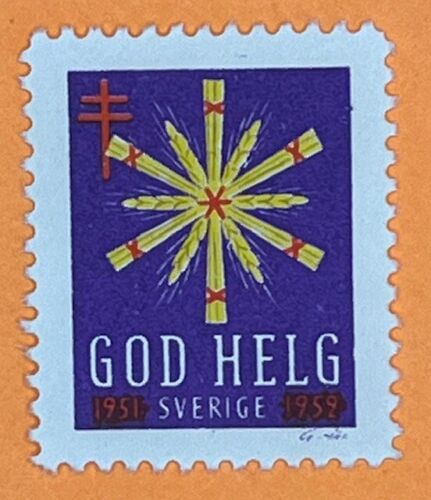 1951 Sweden Christmas Seals Tuberculosis TB Cinderella Poster Stamp MNHFG