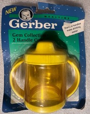Vintage Gerber 90's NOS Sippy Cup Toy Sealed New Gem Collection 2 Handle 76038