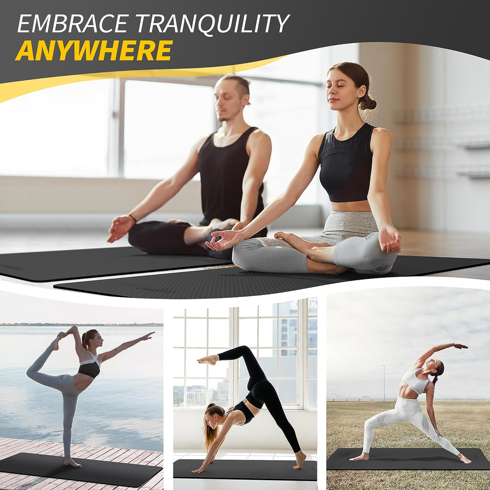 Extra Thick Non-Slip Yoga Mat for Women, Men & Kids – 1/3, 1/4 & 2/5 Inch Options