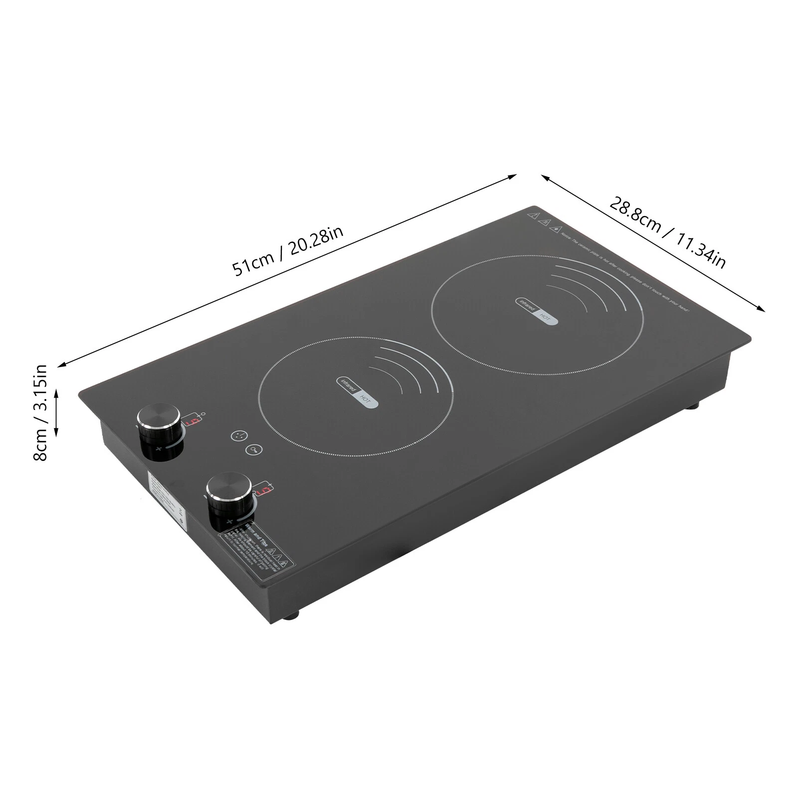 Electric Hob Cook Top Stove 110V Induction Cooktop 2 Burners Ceramic Cooktop
Opens in a new window o