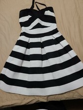 NWT Express Black and White Aline dress M