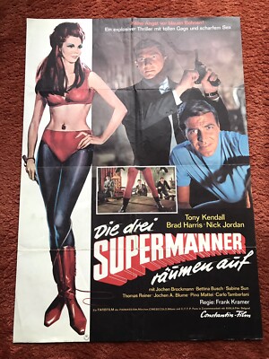 Die drei Supermänner räumen auf Kinoplakat Poster A1, 1967, Tony Kendall