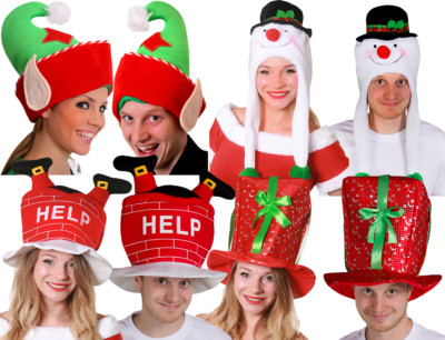 PAARE WEIHNACHTSMÜTZEN HERREN DAMEN PAAR FESTLICHE KOSTÜM ACCESSOIRES