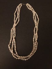 Three-strand Freshwater Pearl Necklace Sterling Silver Clasp