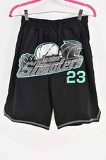 Trapstar Mens London Shooters Basketball Shorts Black/Sea Blue Size XS