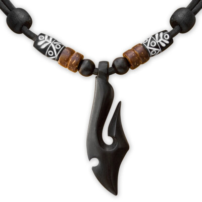 Collier Surf En Cuir Ajustable Hibiscus - Fait Main En Allemagne - Unisexe - Neuf Sous Blister