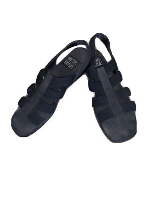 MOOTSIES TOOTSIES BLACK STRETCH SANDALS WOMENS Size