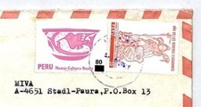 PERU Cover INFLATION SURCHARGE Missionary Vehicles Air Mail MIVA CM31