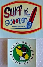 sURF CLUB LONG BEACH CA SURF N SCOOTER MONTAUK NY SURFING DECAL STICKER neocurio