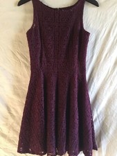 Designer no label women’s Purple open lace pattern dress XS 