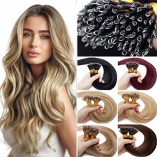 Nano Ring Hair Extensions Real Human Hair Nano Micro Beads Link Full Head Thick