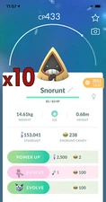 10x Snorunt Pokemon Bundle !! Good Chance of Lucky and Good IVs !! Go