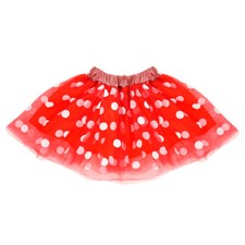 Red White Polka Dot Tulle Tutu Lined Skirt - Girls Minnie Costume Birthday Dress