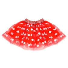 Red White Polka Dot Tulle Tutu Lined Skirt - Girls Minnie Costume Birthday Dress