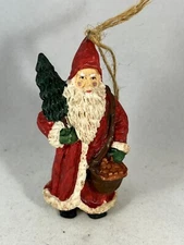 Vintage Rustic Classic Santa Claus Hanging Christmas Ornament - 3" Tall