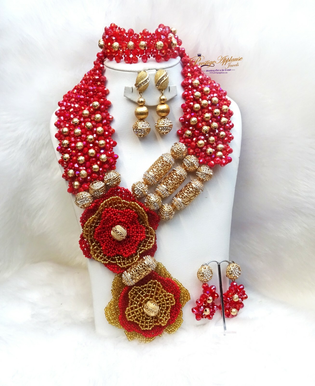 Elonganted Latest Design Dark Red Gold Africa...