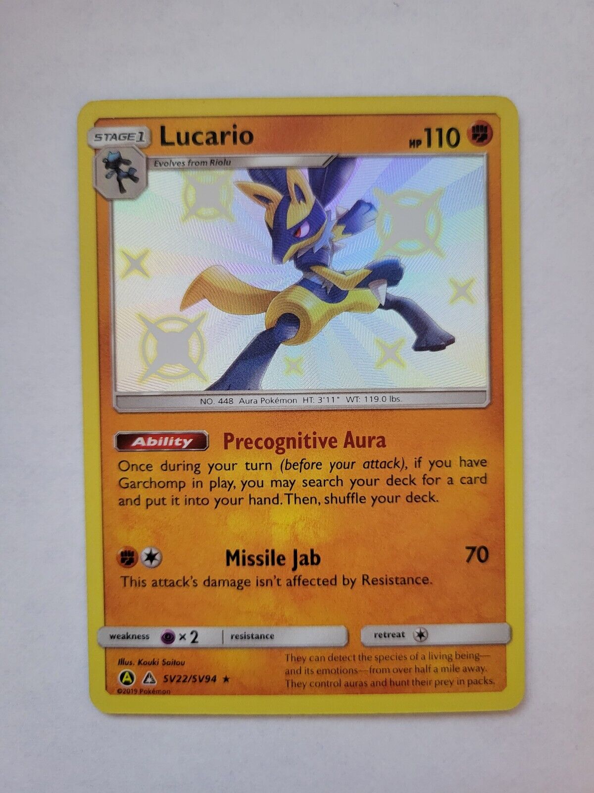 Baby Shiny Lucario Pokemon Hidden Fates Cwtc 9.5