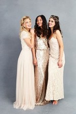 Donna Morgan GIA Vintage FAWN Lace Gown BHLDN Bridesmaid Wedding Dress 8
