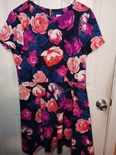 Eliza J dress plus size 14 floral navy