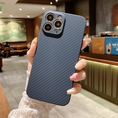 Hülle Für iPhone 11 12 13 14 Pro Max Ultra Thin Carbon Fiber Hard Cover Bumper