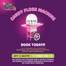  Fun Food machinery HIRE Candy Floss, Slush, Hot Dogs, Waffle, Popcorn & Sweets