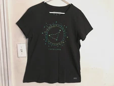 Life Is Good Womens Shirt L Gray Capricorn Zodiac Constellation Top Crusher Tee