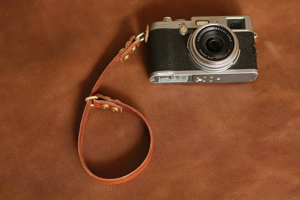 Thickened brown leather 12mm handmade camera wrist strap band | windmup - Image 3 of 4