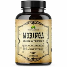 Moringa 100caps Extract Superfood for Skin, Hair, Brain, Wellness, Amino Acid 