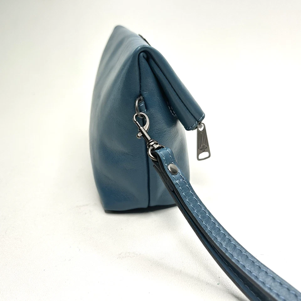 Bolso sin asas PATRICIA NASH "Valerie" de cuero plegable azul niebla nuevo Foto 3 de 4