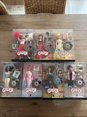 Grease Barbie 30 Years SET of 7 Dolls Pink Label Collector NRFB