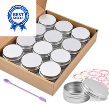 Aluminum Tin Cans, 24PCS 1/2 Oz Metal Round Containers Screw 1/2oz, silver