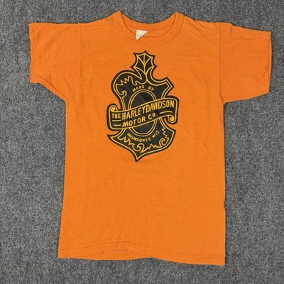 Harley-Davidson Tシャツ Lサイズ 80sスペシャルビンテージ Vintage Harley Davidson 80s Shield Towncraft T Shirt Orange Size