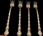 Sterling Silver Seafood  4 Forks! Must have for oyster connoisseurs/collectors!