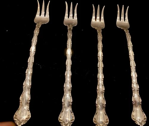 Sterling Silver Seafood  4 Forks! Must have for oyster connoisseurs/collectors!