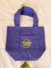 Purple Trader Joe  s mini canvas tote bag, special Halloween edition