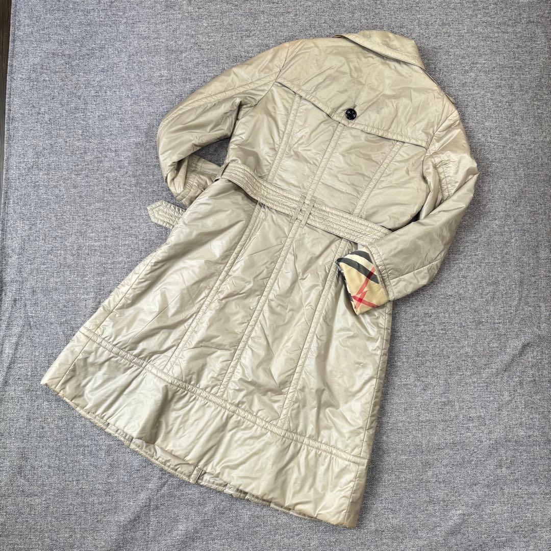Burberry London Padded Coat Beige Nylon With Nova Check Pattern Size 40 Women thumbnail 14