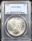 1923 Peace Silver Dollar - PCGS Certified MS64 !!