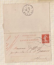 25F752 MARCOPHILIE carte  lettre semeuse 10c 1909 ST JAMES