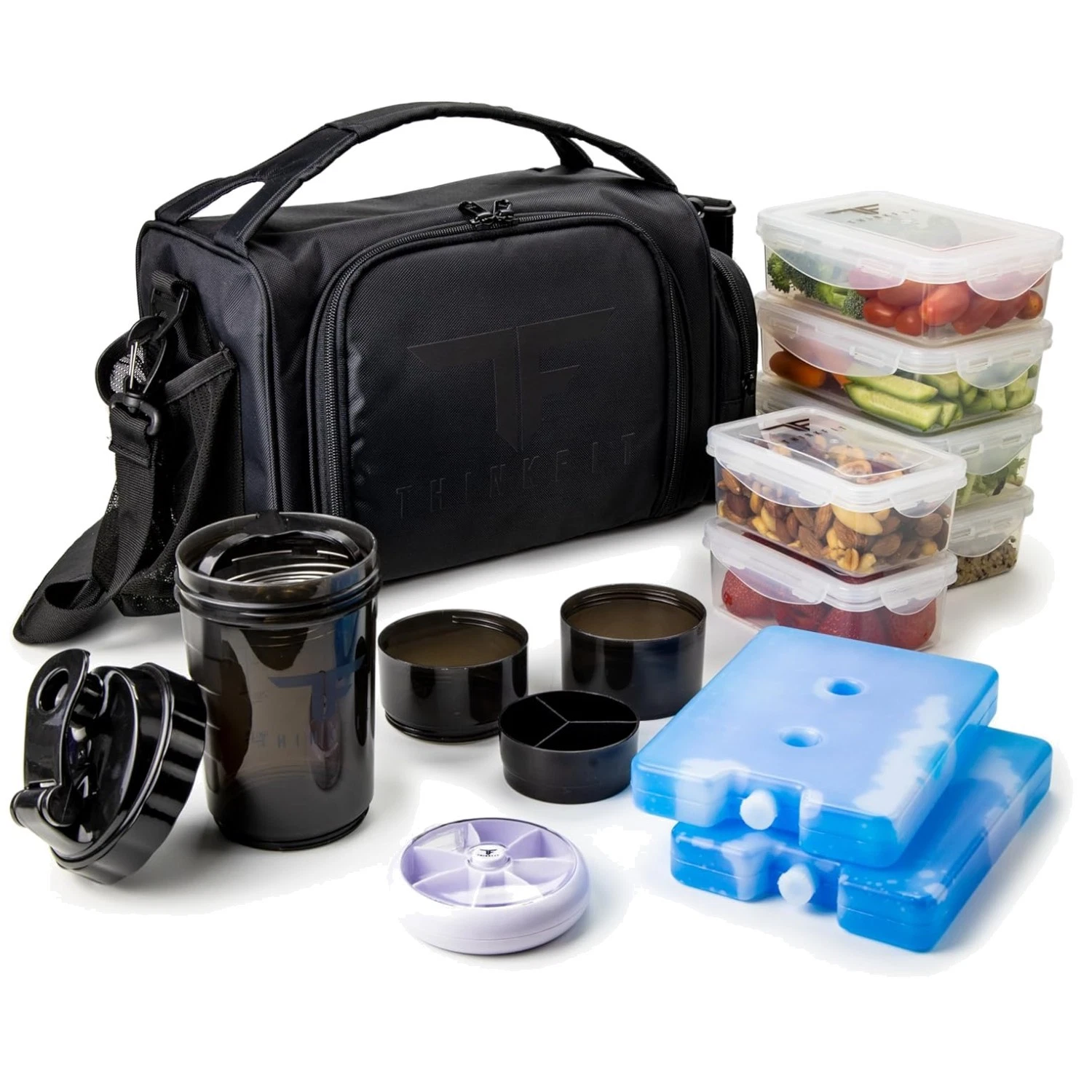 Insulated Lunch Bag with Portion-Control Containers