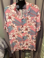 Marvel Comics Men's Hawaiian Print Calt America Rayon Shirt Sz XL 