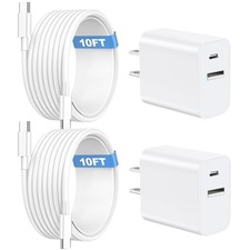 with iPhone 16/15 Charger Fast Charging, 20W Dual Port USB USB A Wall Charg...