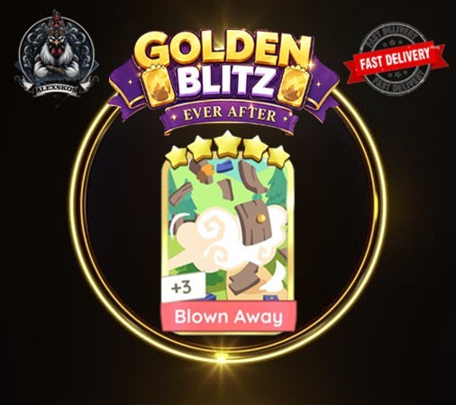GOLDEN BLITZ ⭐️ BLOWN AWAY⚡️ MONO_POLY_GO 5S  STICKERS CARDS⚡️