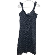 J.Crew Slip Dress Womens Size 6 Blue Flutter Sleeve Cotton Summer