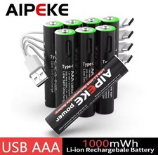 Real Capacity 1.5V AAA 1000MWH USB Quick Change Rechargeable Li-ion Battery